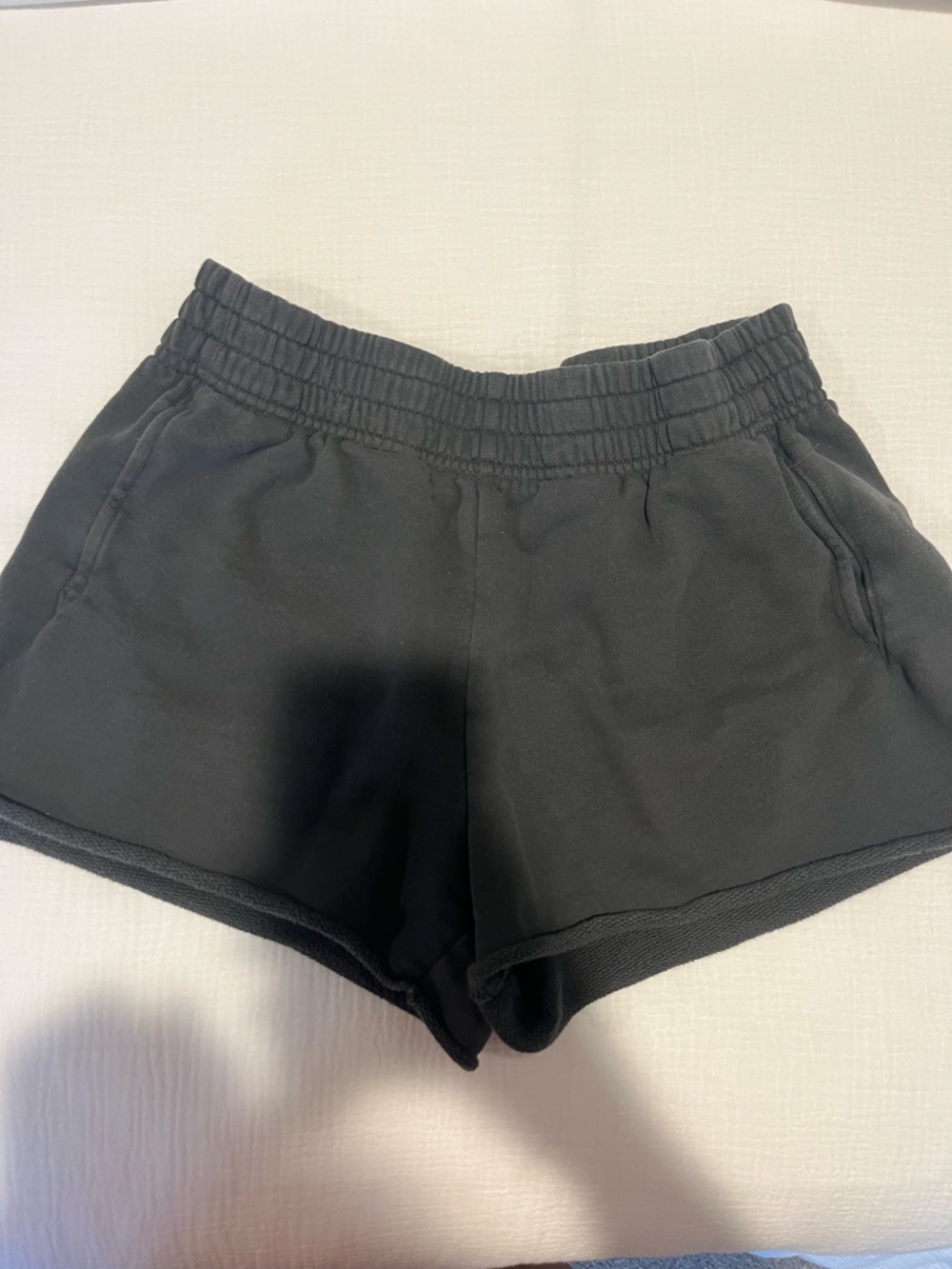 aerie Black Cozy Ribbed Lounge Shorts